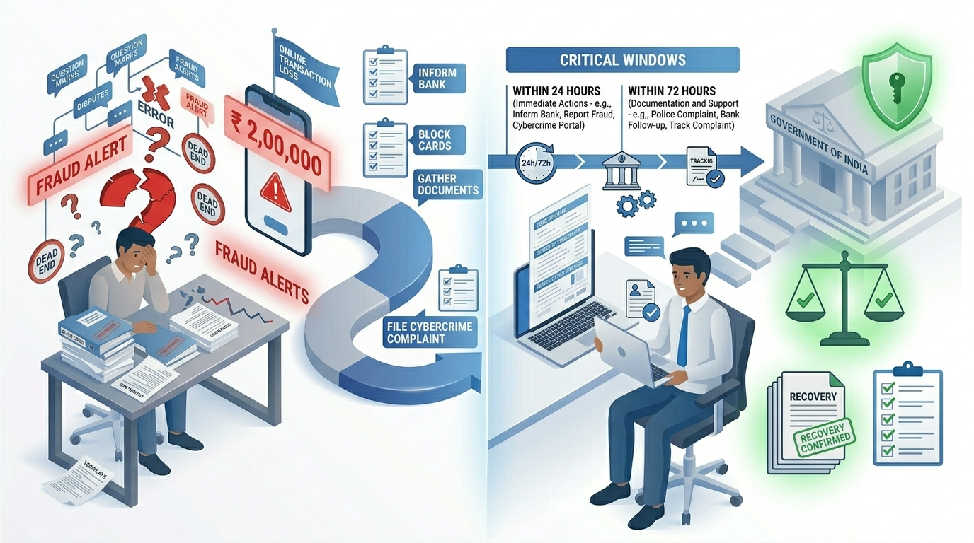 Online Legal help in India: ₹39.5 Lakh Cyber Fraud Case Study (72-Hour Response)